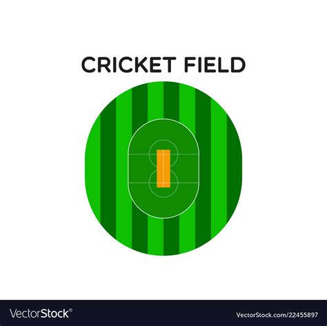 Cricket Field Arena Royalty Free Vector Image Vectorstock