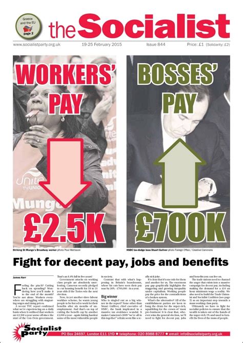 Fight For Decent Pay Jobs And Benefits The Socialist 18 February 2015