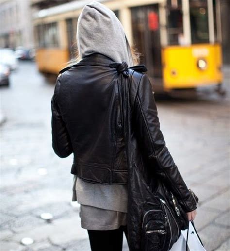Pin By Εύα Μιμή On Style Leather Jacket Hoodie Girl Style