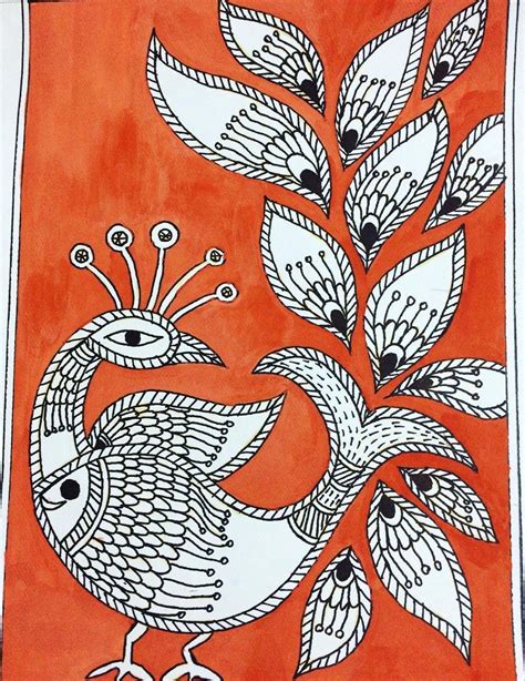 Madhubani Painting Peacock Mandala Design Art Gond Painting Madhubani Art