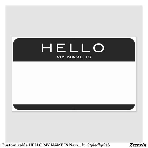 customizable hello my name is name tag stickers zazzle name tags hello my name is names