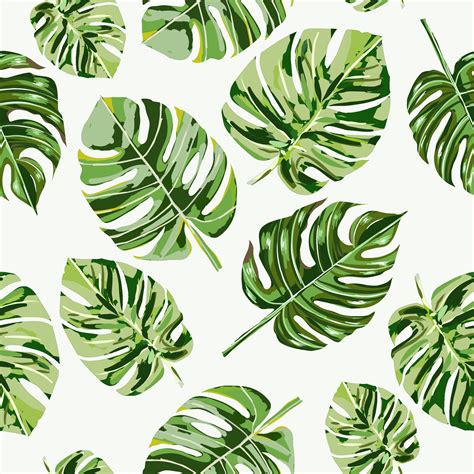 Tropical Seamless Pattern With Leaves Stock Vector Illustration Of 17e
