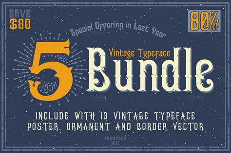 5 Typeface Vintage Bundle ~ Display Fonts On Creative Market