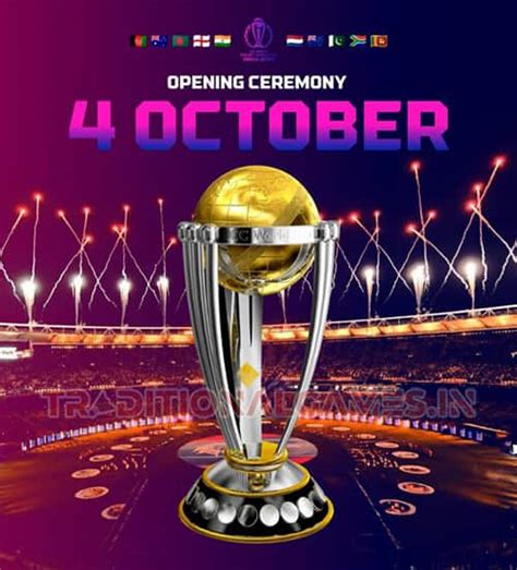 icc odi world cup 2023 opening ceremony live date venue wc 2023 ceremony live streaming full