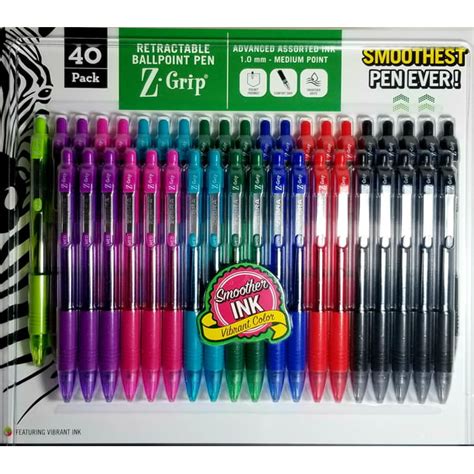 Pack Of 40 Medium Multi Color Pens Zebra Pens Retractable Ballpoint
