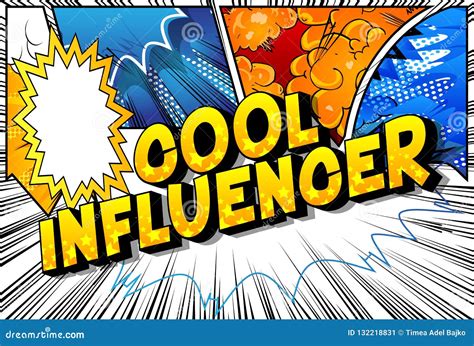 Cool Influencer Comic Book Style Words Stock Vector Illustration