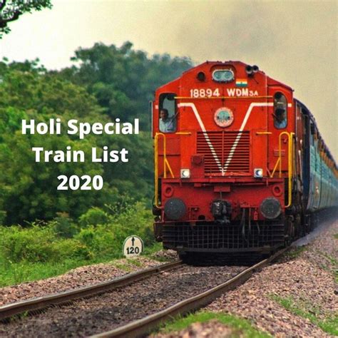 Holi Special Train List 2020 Holi Special Train Color Festival