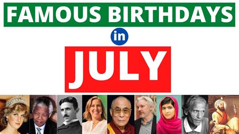 Famous Birthdays In July Famous People Born In July July Birthdays