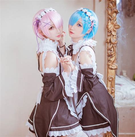 ram rem cute maid cosplay anime cô gái trong anime cosplay