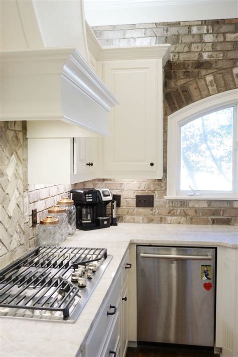 Here's another style that's a bit more subtle and romantic, for those that don't want something too contrasting or rich. Thin Brick backsplash in 2020 | Antique brick, Brick ...