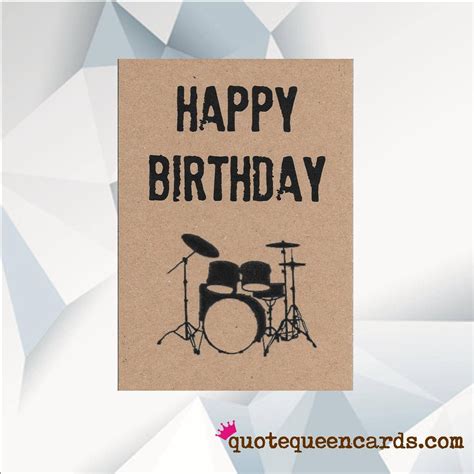 Happy Birthday Drum Kit Music Birthday Card Drum Kit Etsy Uk
