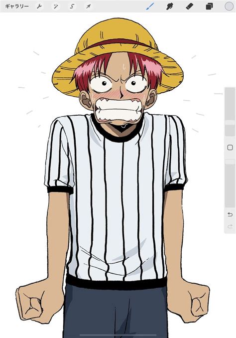 An Anime Character Wearing A Straw Hat And Striped T Shirt With His