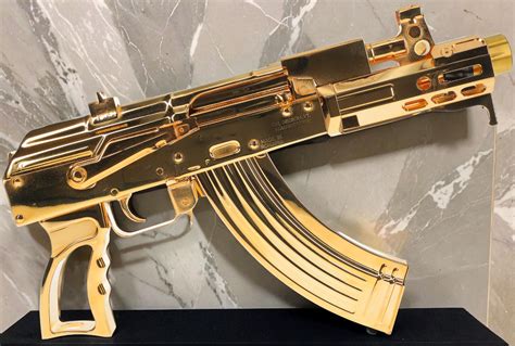 Deluxe Arms Cugir Micro Draco Custom Gold Plated Ak Pistol With Slr
