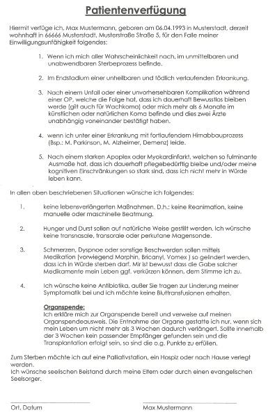 Lassen sie jetzt kostenlos den wert ihrer wohnung, ihres hauses oder ihres grundstücks von einem. Patientenverfuegung