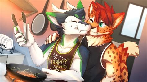 Cooking Together By Kuttoyaki Furry Art Furry Couple Anthro Furry