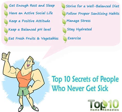 top 10 secrets of people who never get sick top 10 home remedies