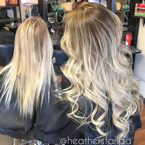 Most hair extensions are made out of human hair. Rooted platinum blonde balayage. With tape in extensions ...