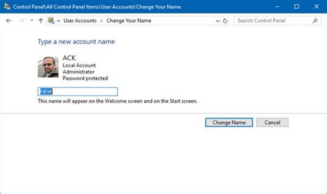 Change Microsoft Account User Name In Windows 1110