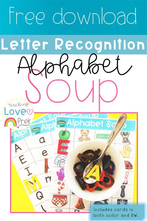 Alphabet Soup Letter Recognition Activity Letter Recognition