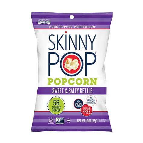 Skinny Pop Popcorn Sweet And Salty Kettle 19 Ounce Bags 12ct Box