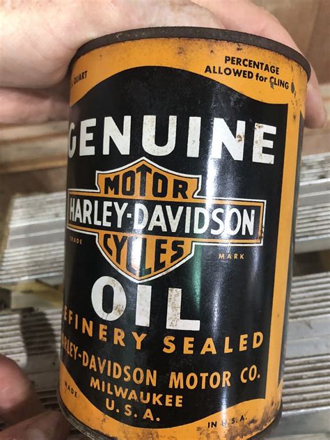 Rare Vintage Harley Davidson Qt Oil Can Full Ebay