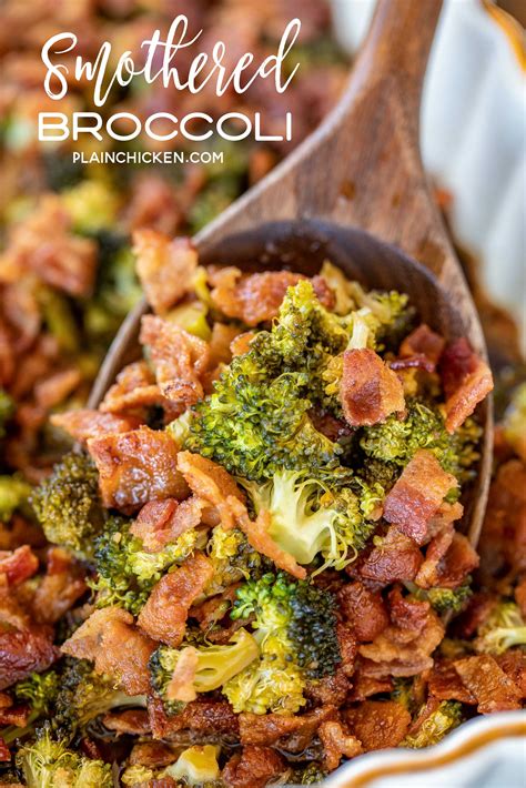 Simmer until mixture thickens, stirring constantly, about 1 minute; Smothered Broccoli - fresh broccoli baked in bacon, brown ...