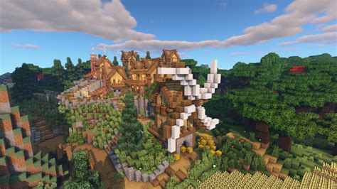 Minecraft Timelapse Mountain Village Transformation Bluenerd