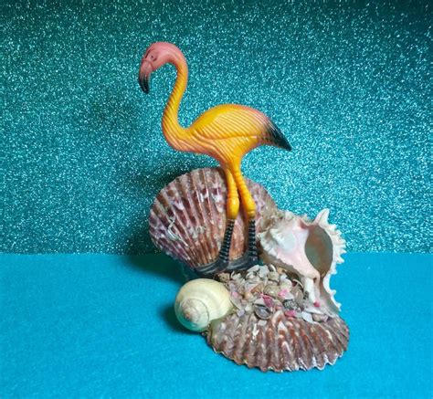 1950s Flamingo Shell Art Figurine Florida Souvenir Etsy