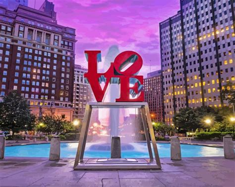 Love Park Philadelphia Paint By Number Paint By Numbers For Adult