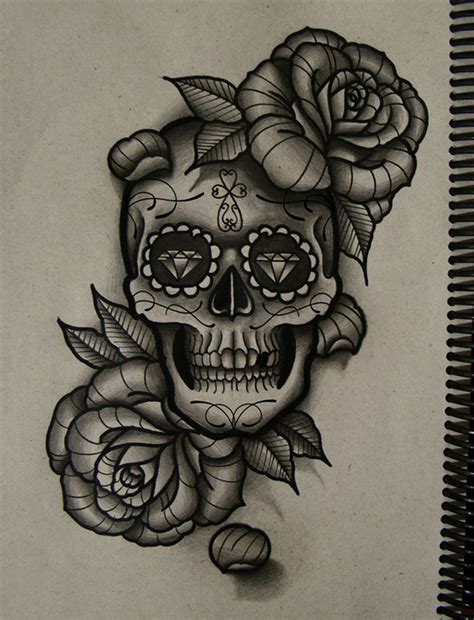 Sugar skull tattoos represent death and decay, while simultaneously symbolizing the idea of life after death. Sugar Skull And Rose Drawing at GetDrawings | Free download