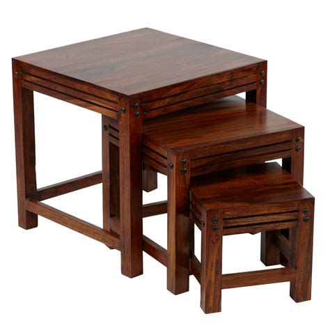 Our 4 chair dining sets are a must have for any dining room. Sheesham SRF108395AR Nest of Coffee Tables, Wood, Set of ...