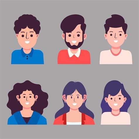 Premium Vector Hand Drawn Smiling Person Avatar Collection