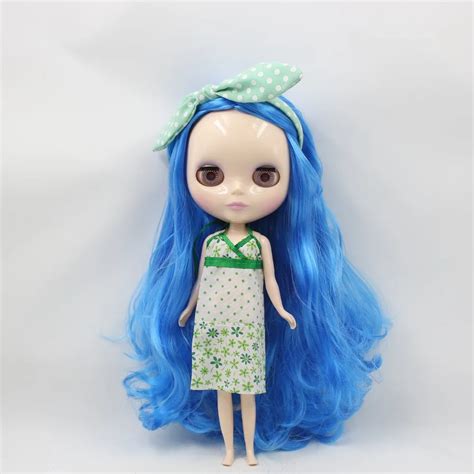 Free Shipping Nude Factory Blyth Doll Series No 280BL6208 Blue Hair