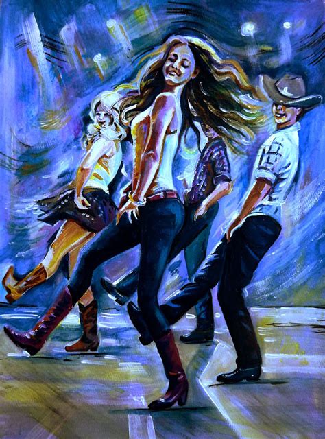 Line Dancing Fun Painting By Anna Duyunova Fine Art America