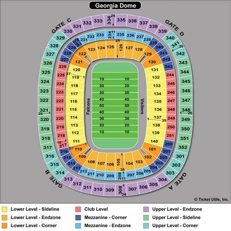 Ga Dome Seating Map Atlanta Falcons Stadium Map United States Of