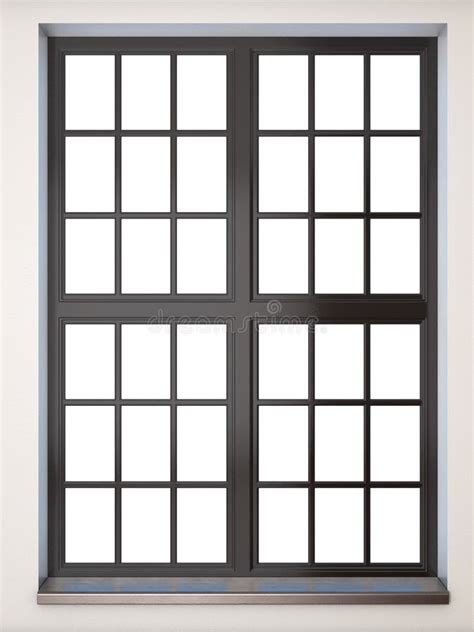 Black Window Closeup Front View Stock Illustration Illustration Of