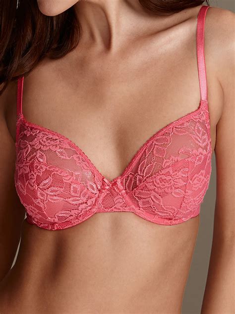 Marks And Spencer M 5 PINK All Over Lace Underwired Full Cup Bras