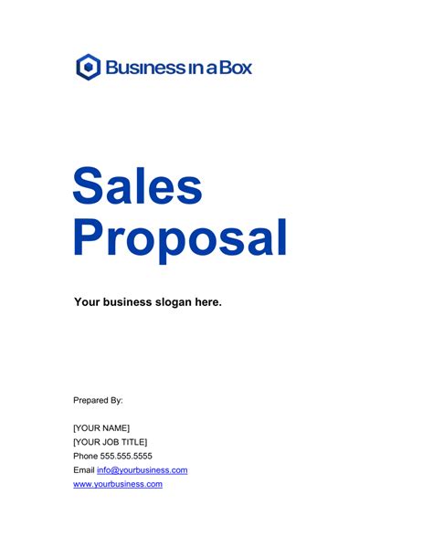 Sales Proposal Template Word