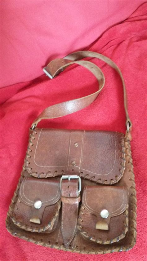 Vintage 1970s Brown Leather Messenger Bag Retro Shoulder Etsy Uk