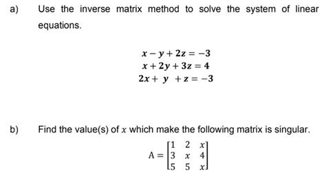 solve the system of linear equations using matrix method x y tessshebaylo