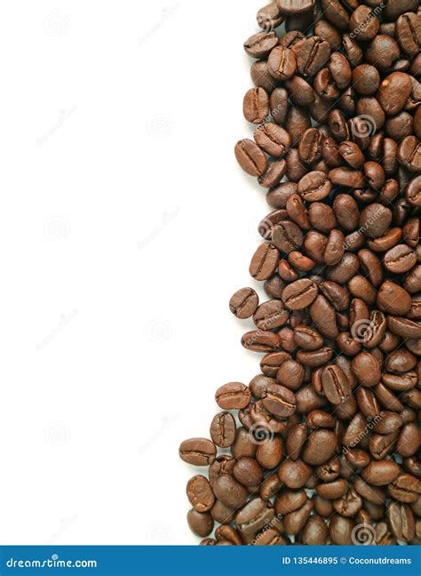 Vertical Image Of Roasted Coffee Beans Isolated On White Background