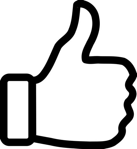 Black And White Thumbs Up Free Download On Clipartmag Images And