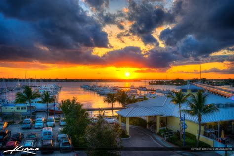 Sunset Marina In Stuart Floridaover The St Lucie River Hdr