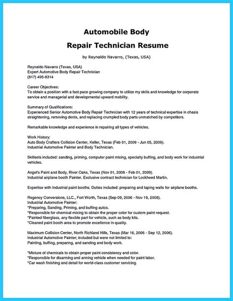 writing  concise auto technician resume