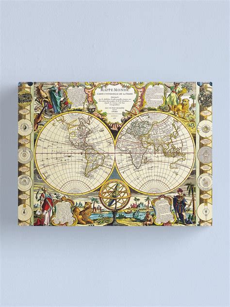 World Map 1755 Canvas Print By Vintagelevel Redbubble