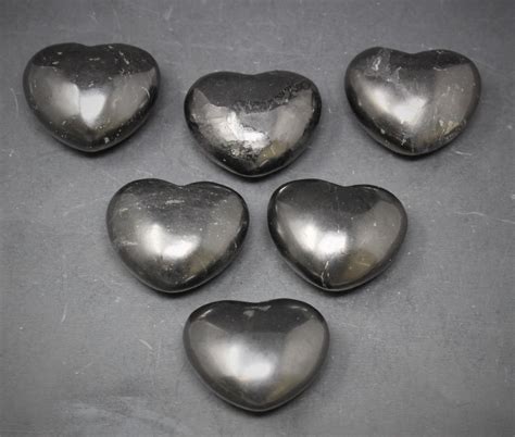Shungite Heart Stone 125 Crystal Heart Gemstone Heart Palm Heart