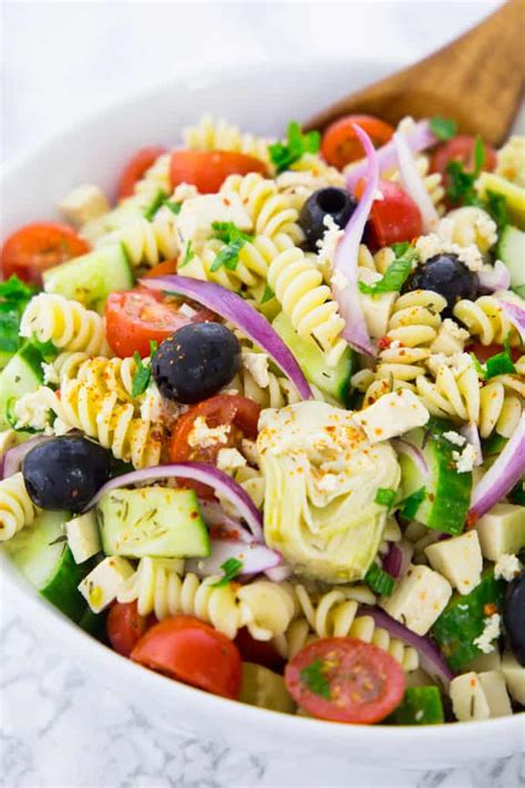 Greek Pasta Salad With Easy Greek Vinaigrette Vegan Heaven
