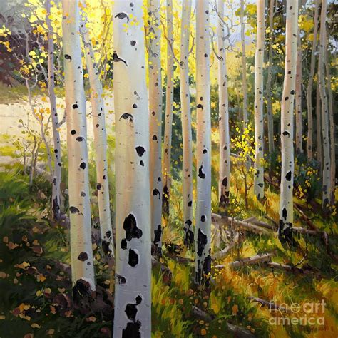 Early Fall Colors Of Aspen By Gary Kim Aspen Trees Painting Aspen