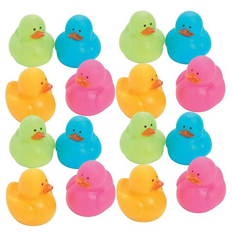 Mini Colorful Rubber Duckies Pack Of 16 Assorted Colors Cute Rubber Ducks