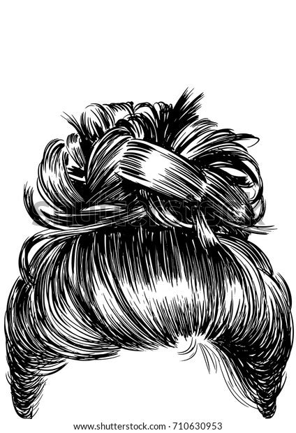 Deethens claw clip in hair bun messy curly clip in claw hair hairpieces natural wavy curly combs add hair volume for women (red) 4.0 out of 5 stars. Messy Bun Hairstyles Stock Vector (Royalty Free) 710630953